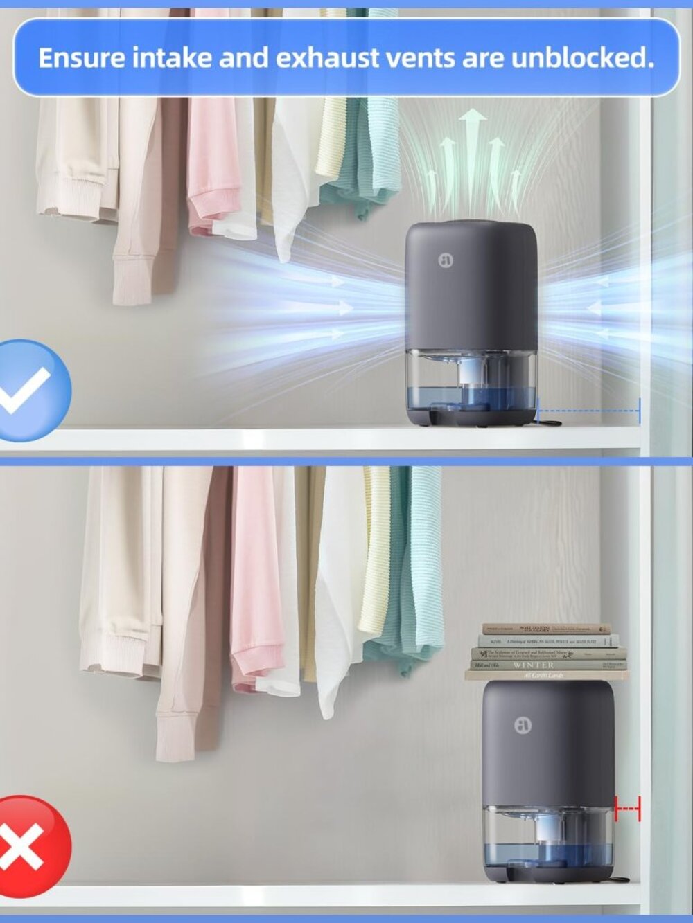 Dehumidifier, 35 OZ Small Dehumidifiers for Bedroom for Home, Quiet with Auto Sh - Picture 7 of 8